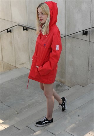 VINTAGE 90'S SCANDI RED PARKA ANORAK JACKET