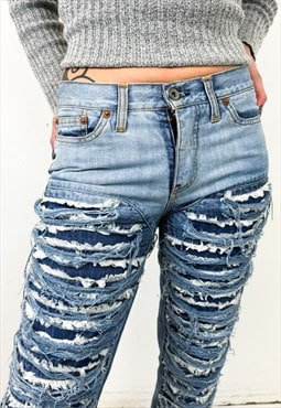 Vintage y2k distressed flare jeans 