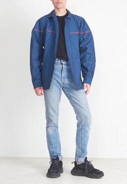 Vintage Blue Workwear Outwear Jacket