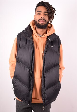 NIKE MENS VINTAGE GILET XL BLACK 90S