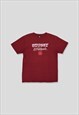 Vintage Stussy Worldwide Spellout Logo T-Shirt in Red