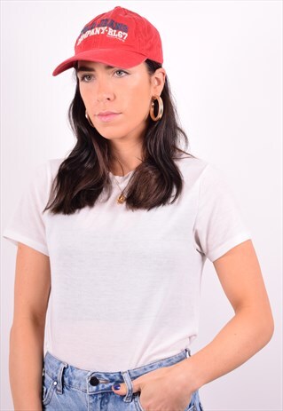 RALPH LAUREN WOMENS VINTAGE CAP ONE SIZE RED 90'S