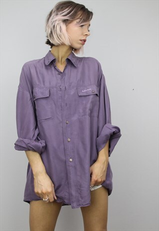 VINTAGE 80S/90S OVERSIZED SILK SHIRT