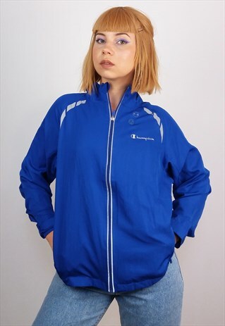 VINTAGE 90'S CHAMPION TRACK JACKET IN BLUE