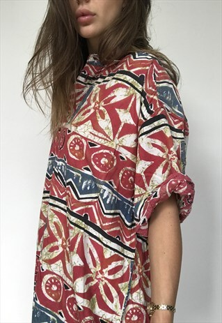 PATTERNED OVERSIZED RETRO VINTAGE UNISEX FESTIVAL SHIRT