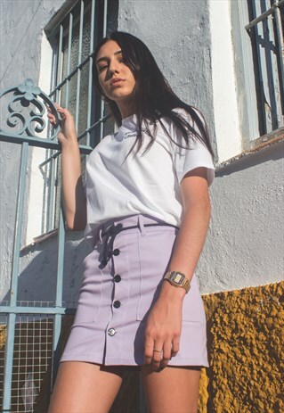 LILAC BUTTON SKIRT