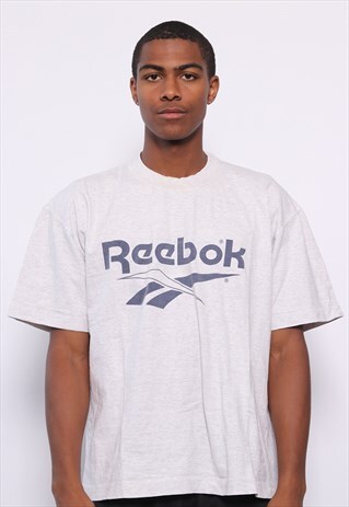 VINTAGE REEBOK BIG LOGO T-SHIRT GREY