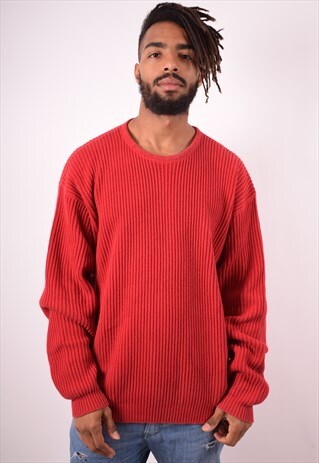 TIMBERLAND MENS VINTAGE JUMPER SWEATER XL RED 90S