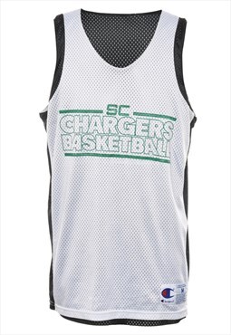 Vintage Champion White Chargers Basketball Sports Vest - M