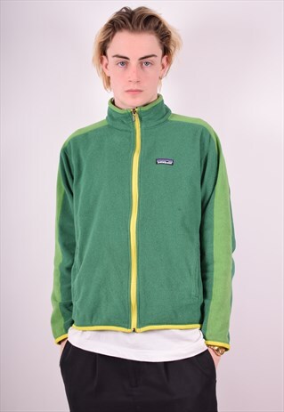 PATAGONIA MENS VINTAGE FLEECE JACKET MEDIUM GREEN 90S