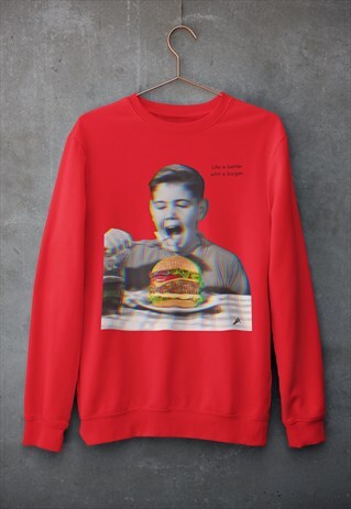 LIFE IS BETTER WHIT A BURGER SODA KING DONALDS SWEATSHIRT