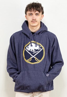 Vintage 00's Men Buffalo Sabres Hoodie in Blue