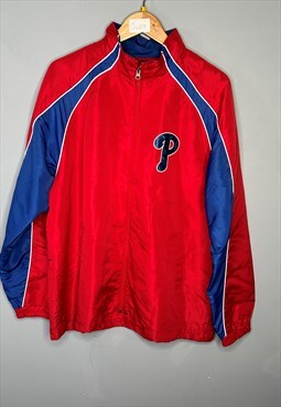 Vintage mlb phillies embroidered spellout zip up jacket