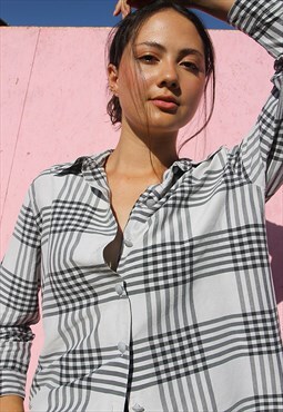 Shirt in White & Black Check