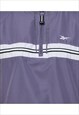 VINTAGE REEBOK QUARTER-ZIP PURPLE 1990S NYLON JACKET - S