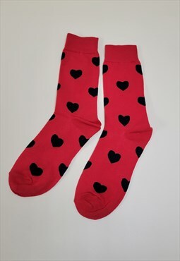 Heart Red Love Pattern Cozy Socks