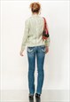 VINTAGE Y2K SLIM FIT SOFT TIE DYE BLAZER IN TEA GREEN