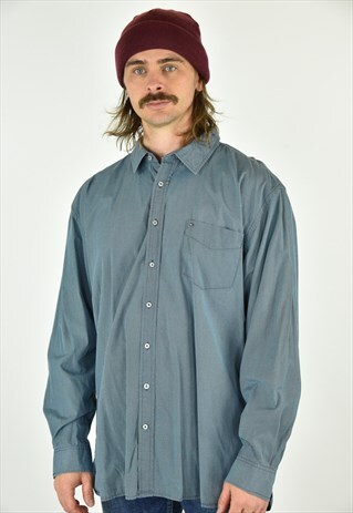 VINTAGE 90'S TOMMY HILFIGER BLUE BUTTON DOWN SHIRT SIZE XXL