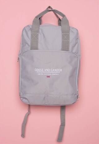 G&G UNISEX LIGHT GREY LTD LOGO TWIN HANDLE BACKPACK