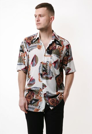 90S SWITZERLAND MARC THOMBARD PATTERN VISCOSE SHIRT 16846