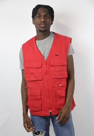 VINTAGE 90S RED SLEEVELESS JACKET
