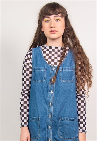 VINTAGE 90'S DENIM PINAFORE DRESS