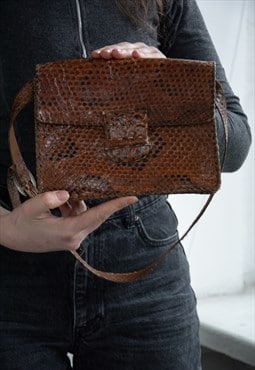 Vintage 60's Brown Leather Bag