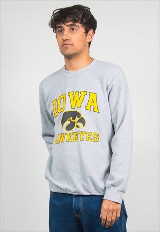 VINTAGE SWEATSHIRT IOWA HAWKEYES USA COLLEGE