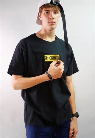 UNISEX YELLOW VELCRO PATCH T-SHIRT