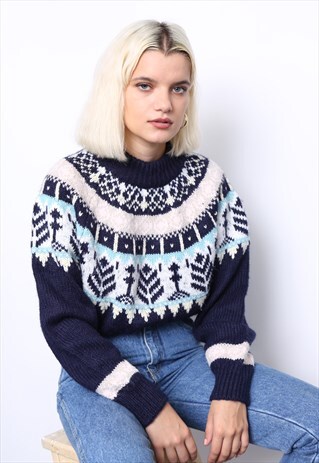 VINTAGE 90S ICELANDIC KNIT JUMPER