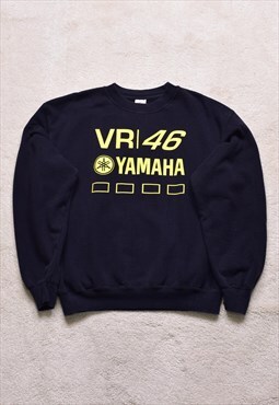 Women's Vintage Yamaha Black Print Sweater