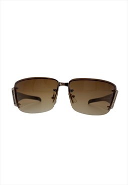 Vintage Y2K Brown Rimless Sunglasses