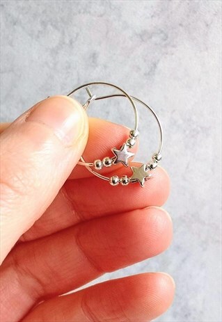 TINY STAR HOOP EARRINGS