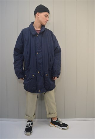 BLUE VINTAGE OVERSIZE PUFFER JACKET