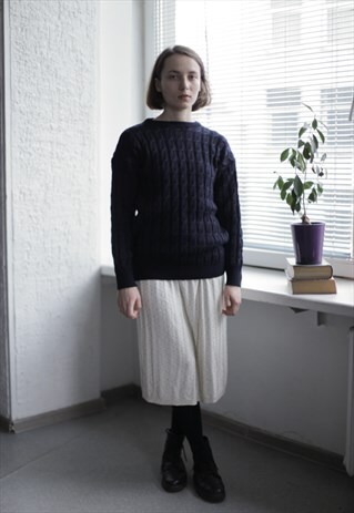 VINTAGE 90'S NAVY WOOL JUMPER