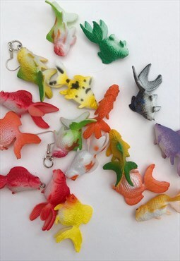handmade cute unisex festival little fish earrings