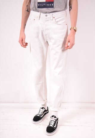 LEVI'S 501 MENS VINTAGE JEANS W32 L30 WHITE 90S