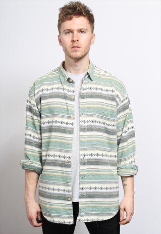 VINTAGE AZTEC PATTERNED SHIRT