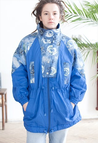 UNIQUE VINTAGE WINTER JACKET WITH ABSTRACT PATTERN