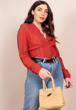VINTAGE 80S SEMI SHEER BLOUSE