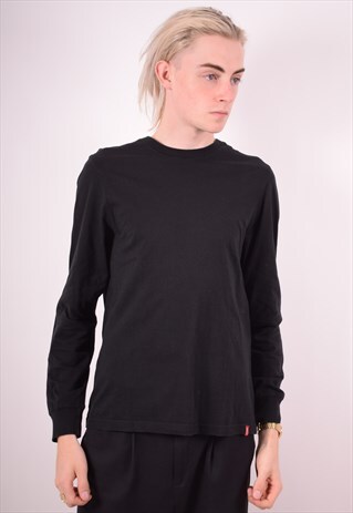 LEVI'S MENS VINTAGE TOP LONG SLEEVE MEDIUM BLACK 90S
