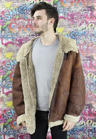 VINTAGE AVIATOR/FLYING JACKET. SHEARLING SHEEP SKIN. UNISEX.