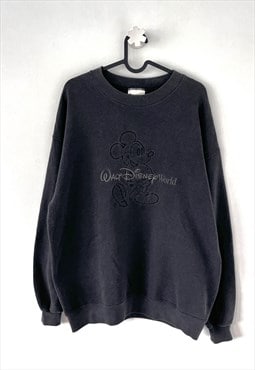 Vintage Disney world Mickey Mouse black sweatshirt large 