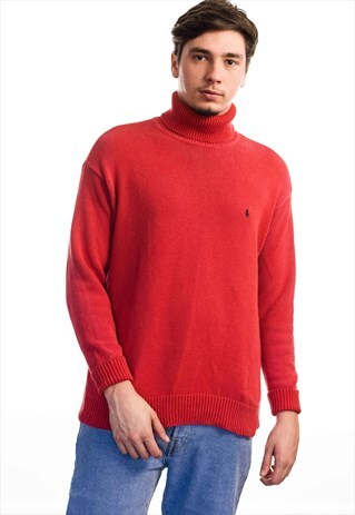 VINTAGE POLO RALPH LAUREN ROLL NECK JUMPER 90S S 20.8