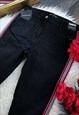 BLACK WITH RED & WHITE SIDE STRIPE SKINNY JEANS