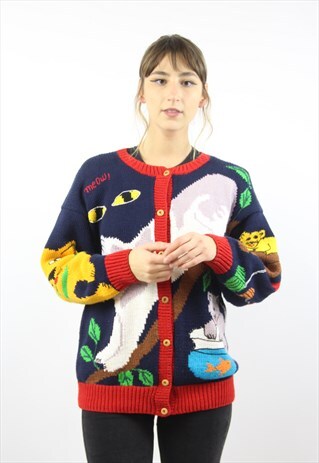 VINTAGE CUTE PATTERNED CARDIGAN