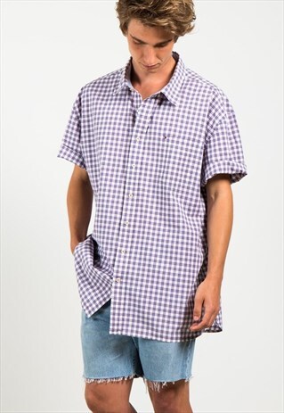 VINTAGE 80S TOMMY HILFIGER SHORT SLEEVE SHIRT / S3067