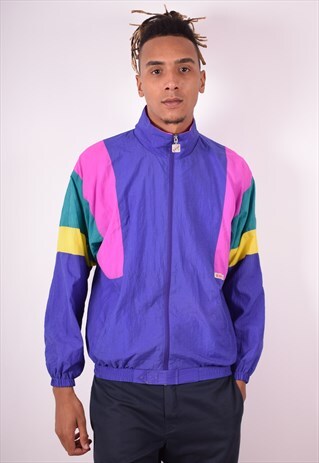 MENS VINTAGE TRACKSUIT TOP JACKET MEDIUM MULTI 90S