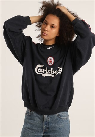 VINTAGE REEBOK LIVERPOOL FC EMBROIDERED LOGO SWEATSHIRT