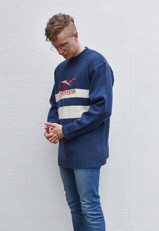 LARGE LOGO LONGLINE CABLE KNIT JUMPER SIZE L